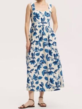 a new day White Maxi Dress with Blue Floral Print